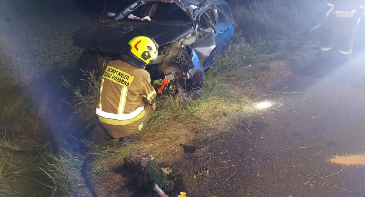 Zjechał z drogi i uderzył w drzewo. Policja ustala przyczynę zdarzenia
