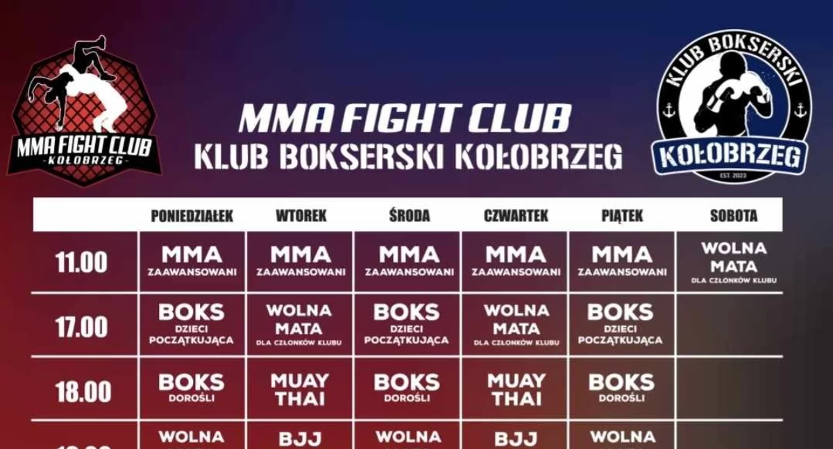 Treningi MMA, Muay Thai, boksu i zapasów w Kołobrzegu