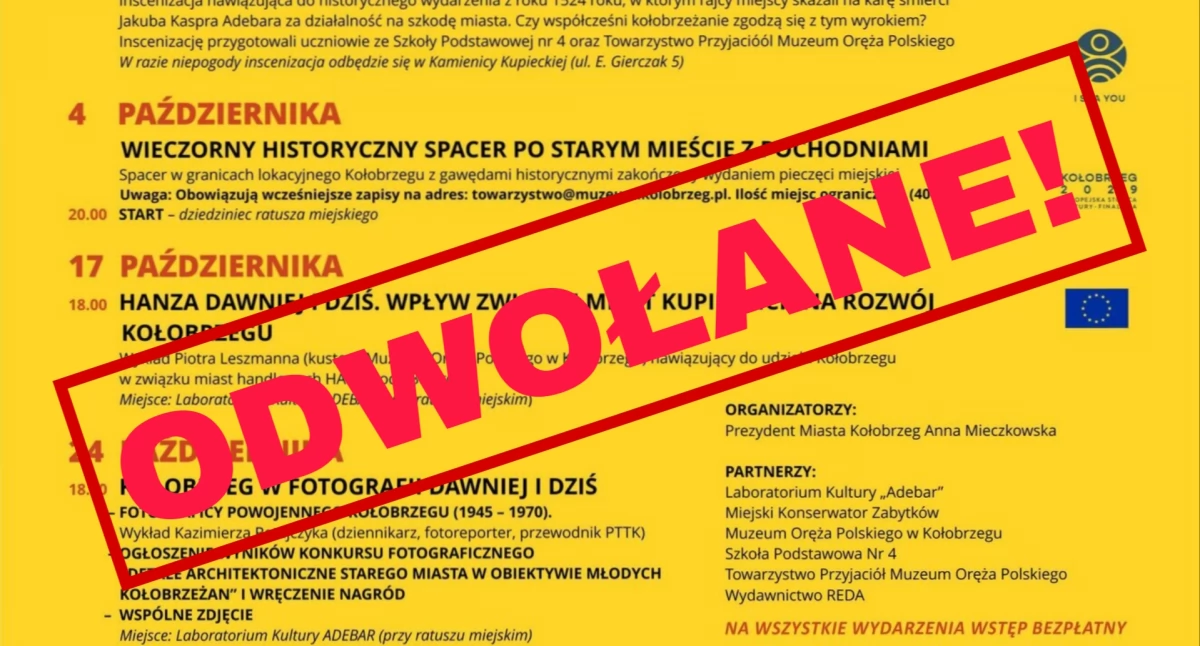 Zachodniopomorskie Dni Dziedzictwa. Jedno z wydarzeń zostało odwołane