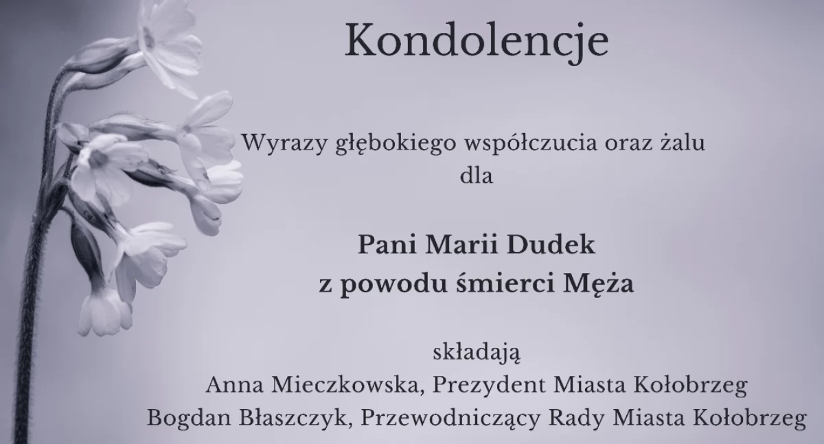 Wyrazy glębokiego współczucia oraz żalu