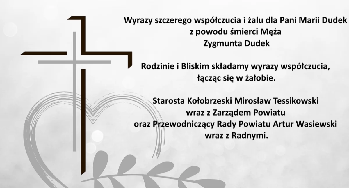 Kondolencje dla Pani Marii Dudek 