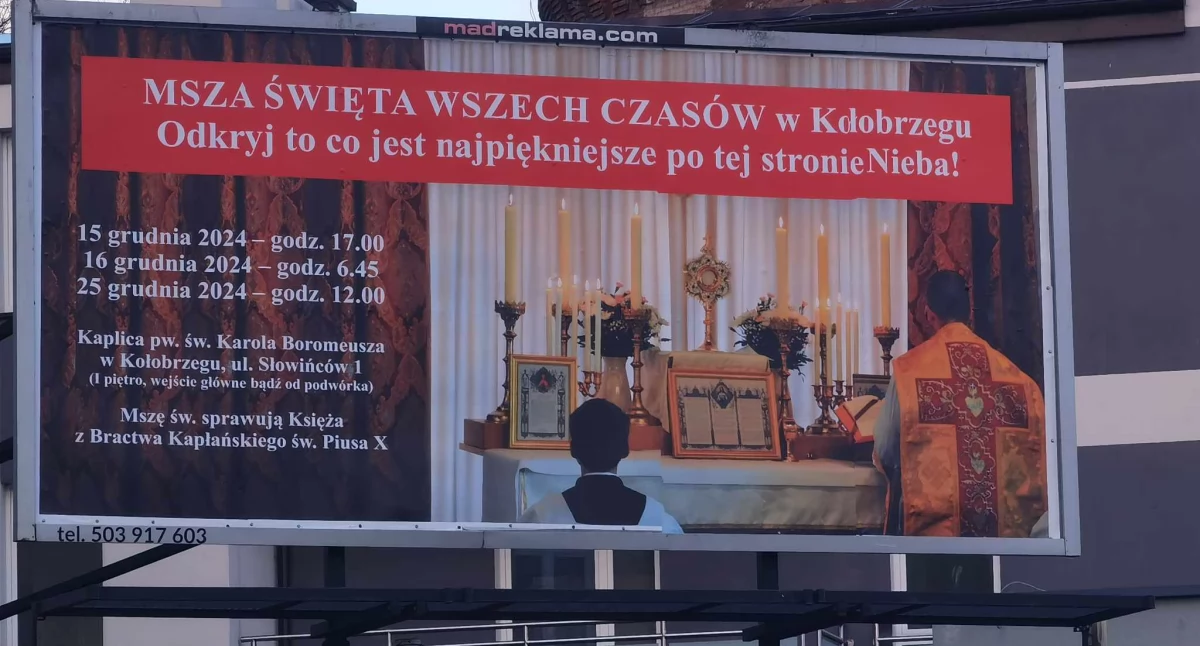 Wspólnota katolicka wykupiła bilboard i zaprasza na mszę. Pierwsza taka akcja w mieście 