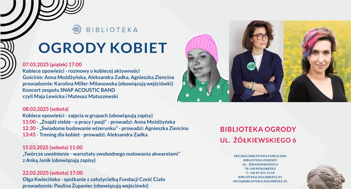 Podzielą się swoimi historiami i przemyśleniami.  Cykl marcowych spotkań w kołobrzeskiej bibliotece