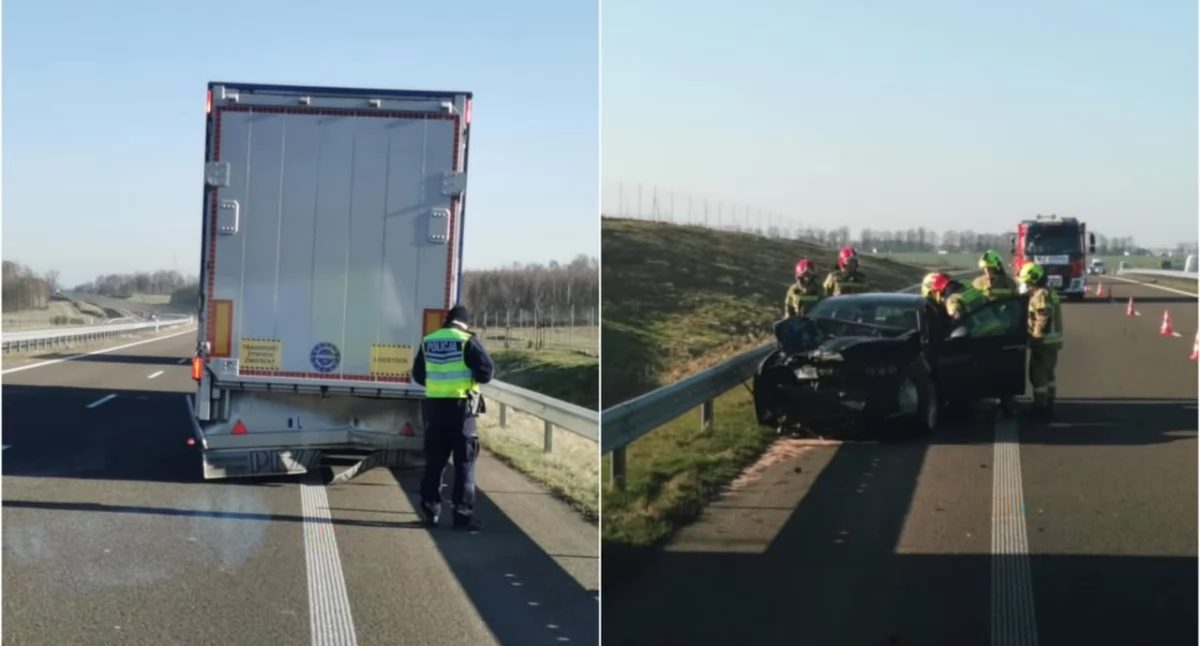 Wypadek na S6. Samochód osobowy zderzył się z ciężarówką