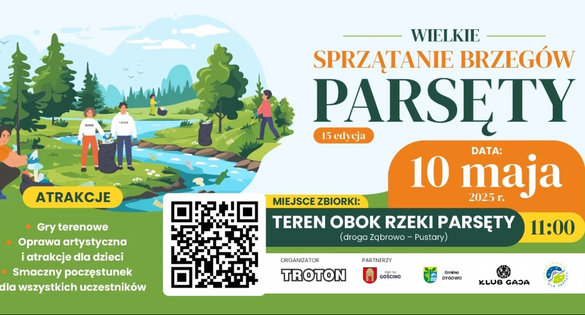 Wielkie Sprzątanie Brzegów Parsęty 2025 – powrót po 6 latach z atrakcjami