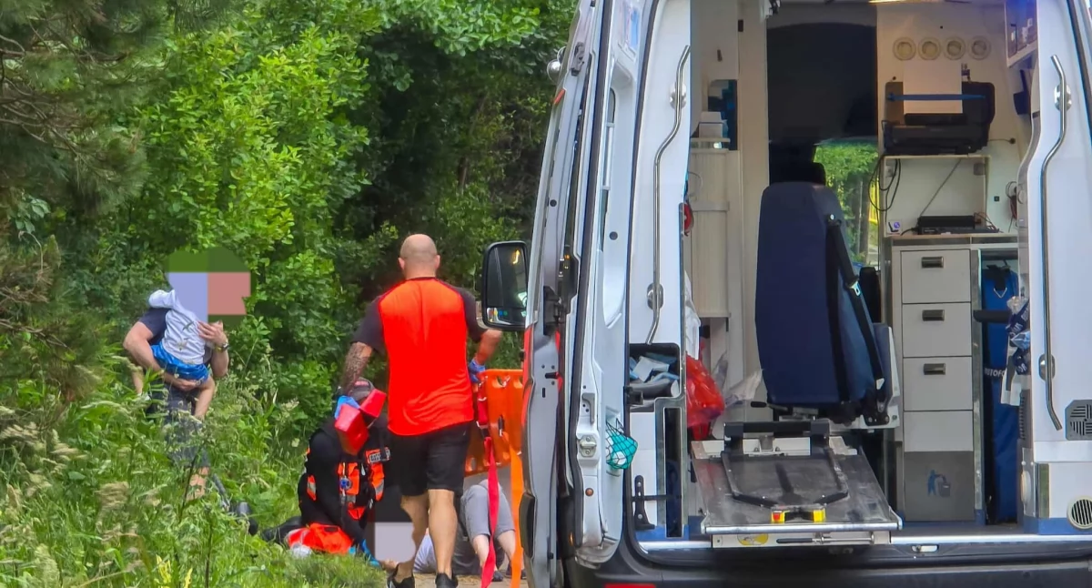 Groźny wypadek na ścieżce rowerowej. Kobieta ranna po uderzeniu przez konar