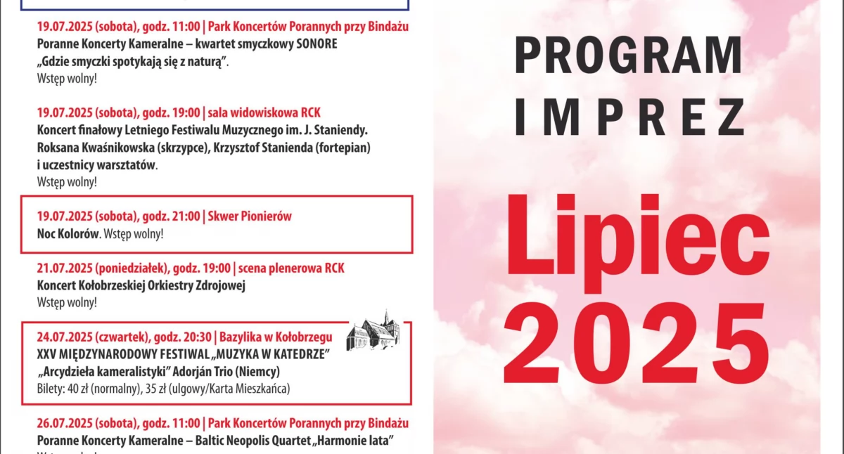 Lato pełne kultury. Lipcowe wydarzenia w Kołobrzegu