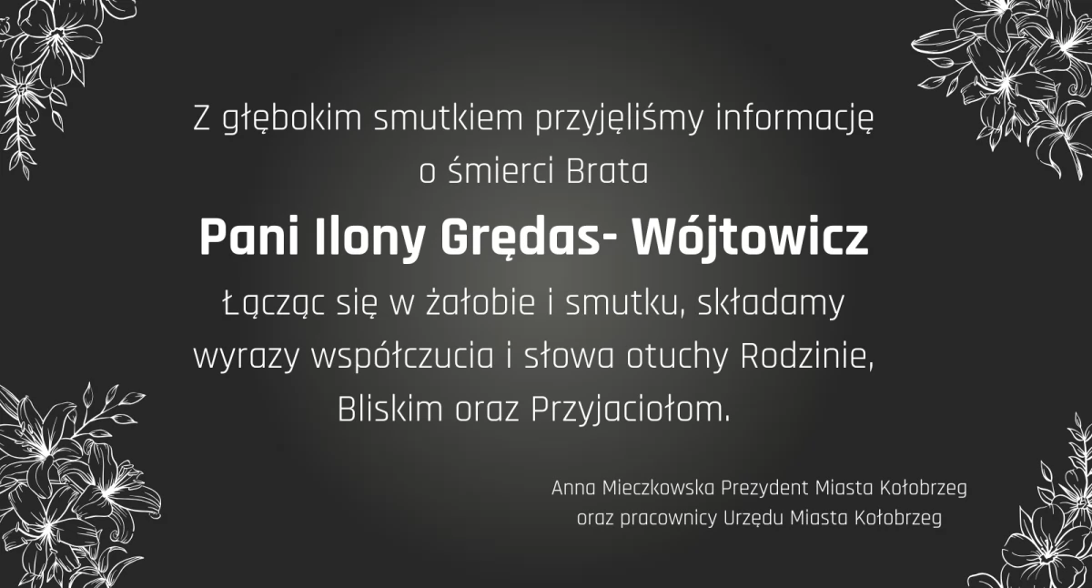 Kondolencje dla Ilony Grędas-Wójtowicz