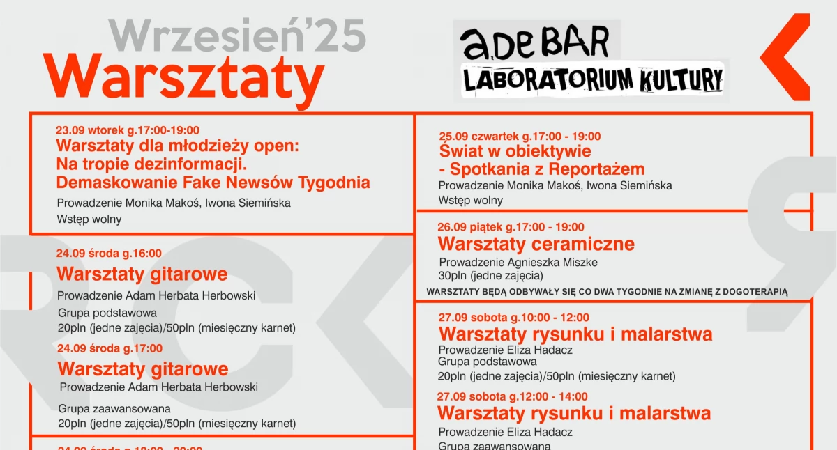 Nowe warsztaty w Adebarze. Dzień otwarty już dzisiaj