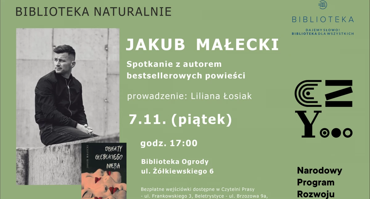 Autor bestsellerowych powieści przyjedzie do Kołobrzegu. Autorskie spotkanie w bibliotece