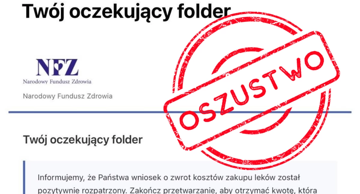 Zachodniopomorski NFZ ostrzega przed fałszywymi mailami. Nowa próba oszustwa