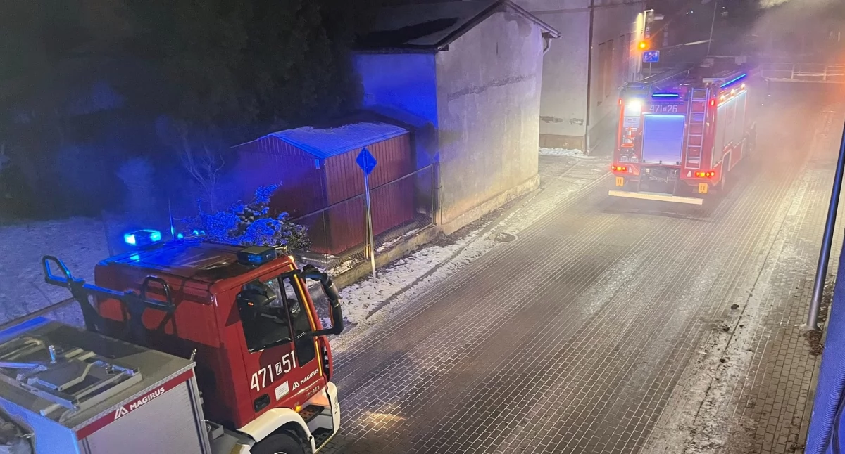 Z płonącego komina buchał ogień. Strażacy w porę zapobiegli tragedii