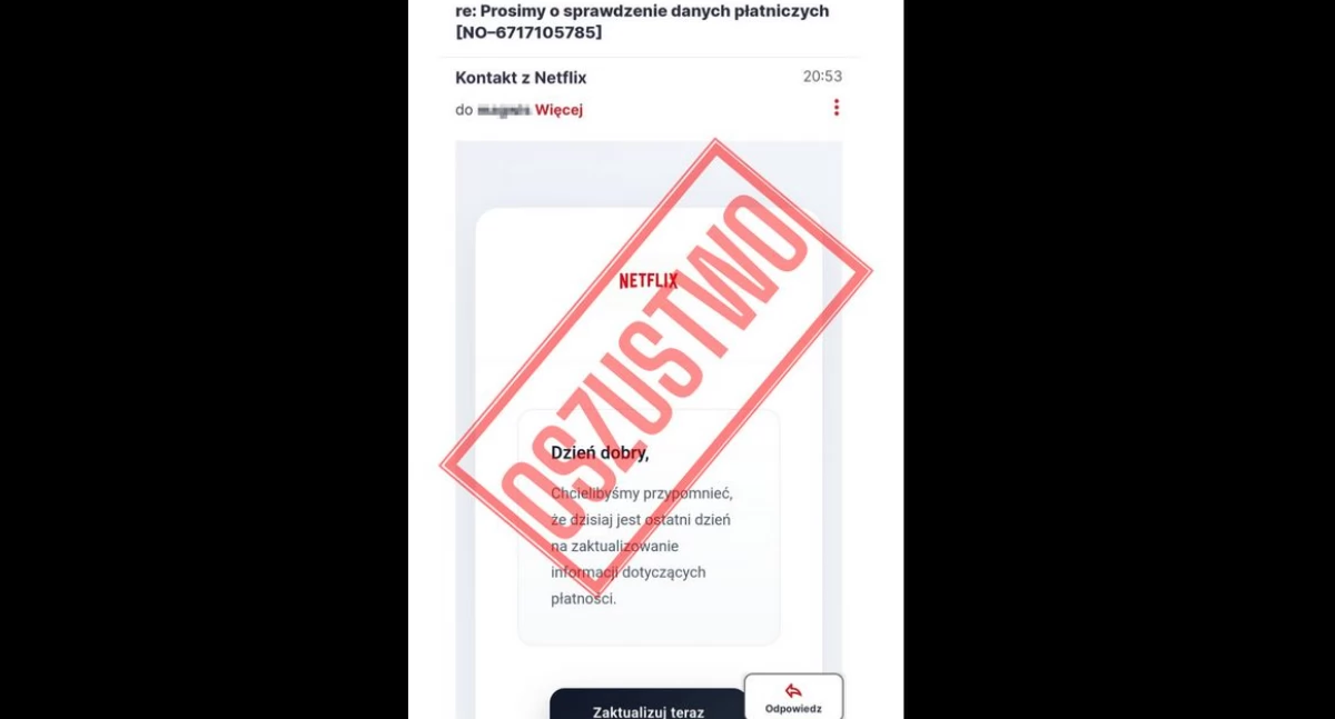 Nowe oszustwo na Netflixa. Policja ostrzega mieszkańców powiatu