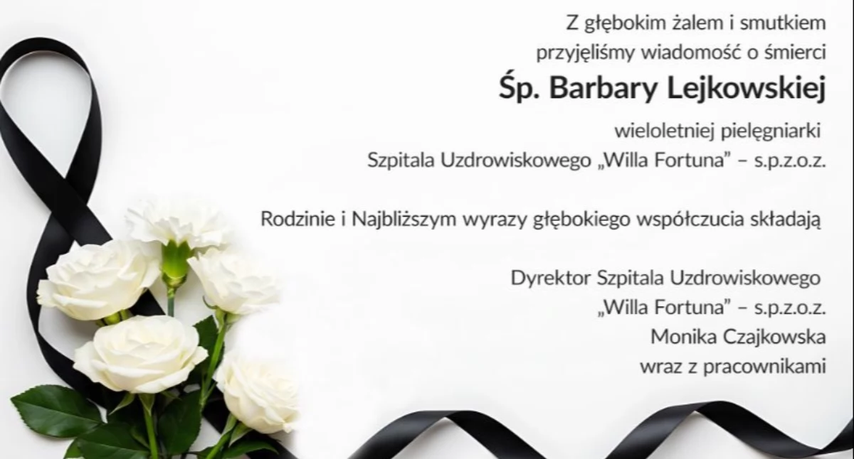 Z głębokim smutkiem i żalem...