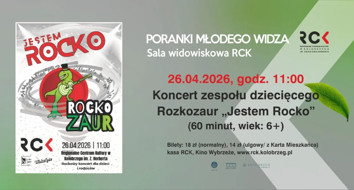 Poranki Młodego Widza. Rockozaur zagra dla całych rodzin