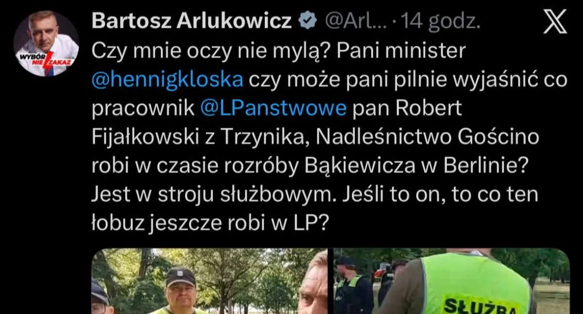 Berlin, Bąkiewicz i leśnik spod Kołobrzegu. Sprawa trafiła do przełożonych