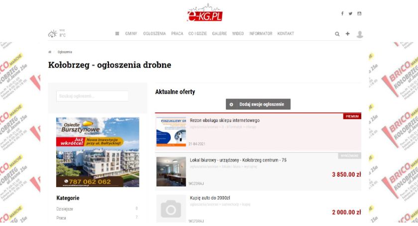 Kołobrzeg: Darmowe ogłoszenia drobne
