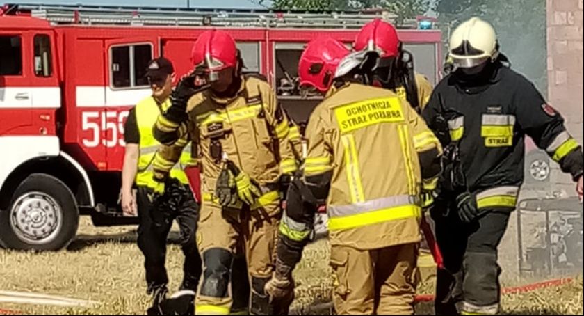 Działali wspólnie strażacy z powiatu kołobrzeskiego i świdwińskiego (foto)