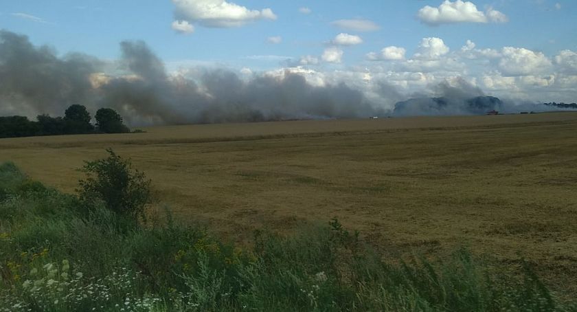 Duży pożar zboża pod Gościnem (foto)