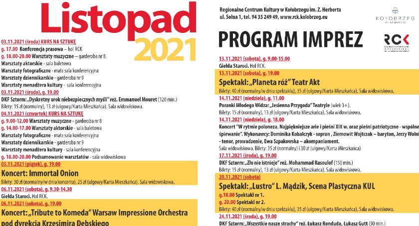 Kulturalny listopad z RCK