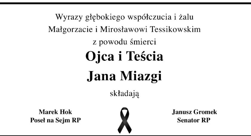 Kondolencje dla Małgorzaty i Mirosława Tessikowskich