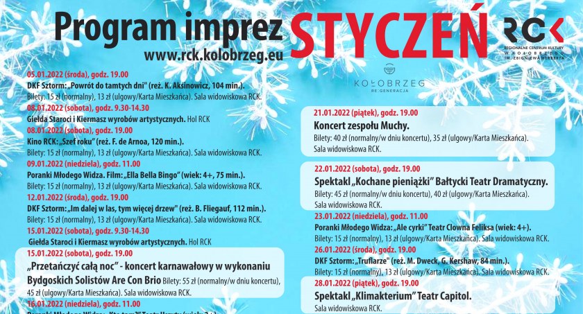 Kulturalny Styczeń z RCK (program imprez) 