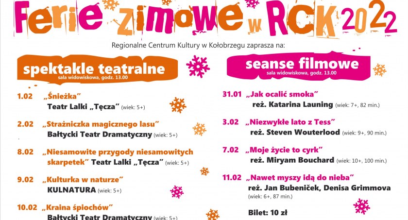 Ferie zimowe w RCK 2022 (program)