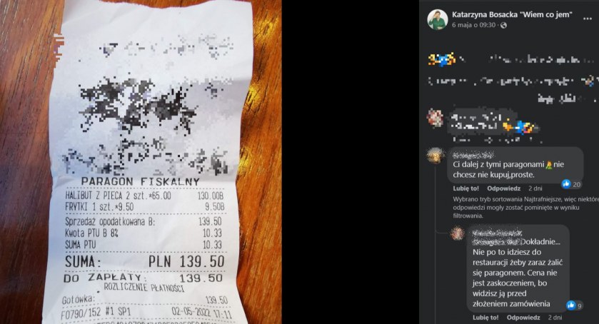 Czas start dla „paragonów grozy”. Znana dziennikarka publikuje jeden z kołobrzeskiej restauracji