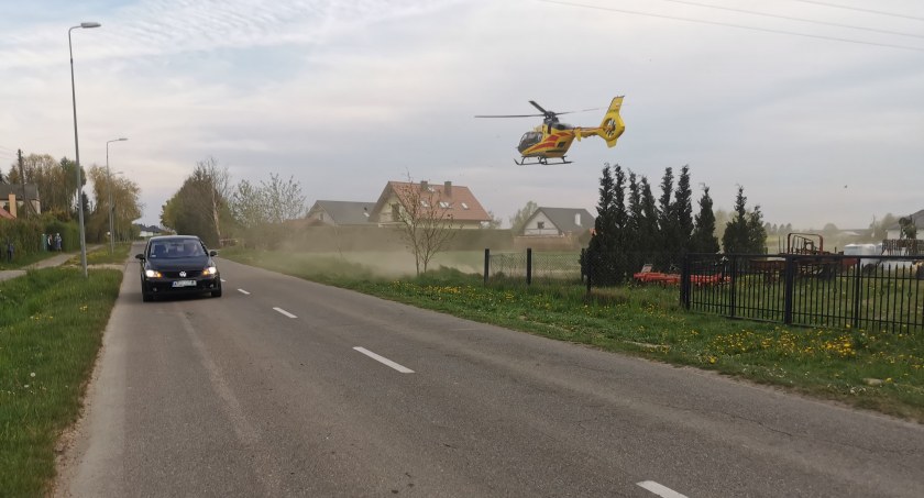 Potrącenie rowerzysty. Lądował śmigłowiec LPR (foto)