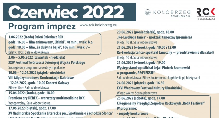 Kulturalny czerwiec z RCK (program imprez)