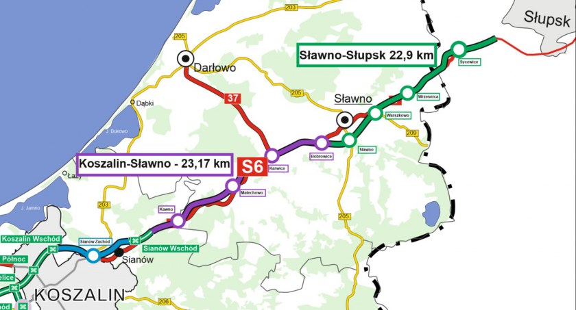 Jest umowa na realizację S6 Koszalin - Sławno