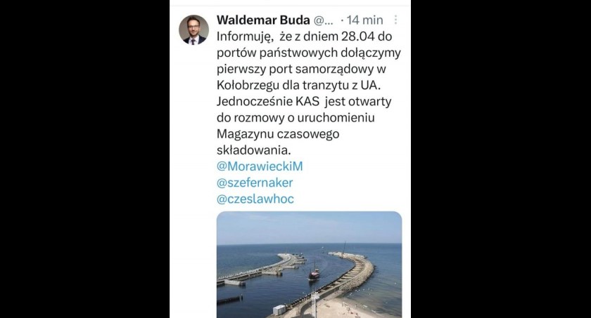 Jest oficjalne zapewnienie ministra. Kołobrzeski port będzie włączony do tranzytu zboża z Ukrainy