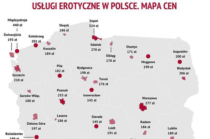 Usługi dla dorosłych. Kołobrzeg droższy niż Świnoujście, ale tańszy od Międzyzdrojów