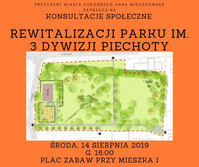 Konsultacje w sprawie projektu rewitalizacji Parku im. 3 Dywizji Piechoty