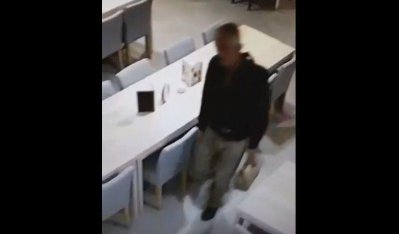 Poszukuje go policja. Najprawdopodobniej ukradł puszkę z pieniędzmi (wideo)