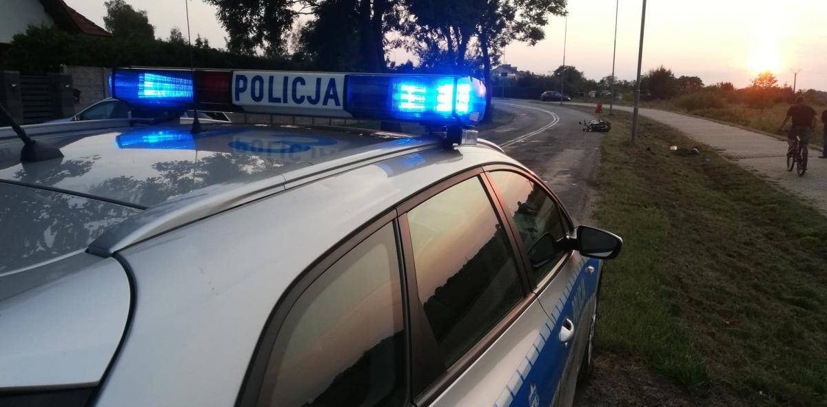 Ranny motocyklista po wypadku w Budzistowie