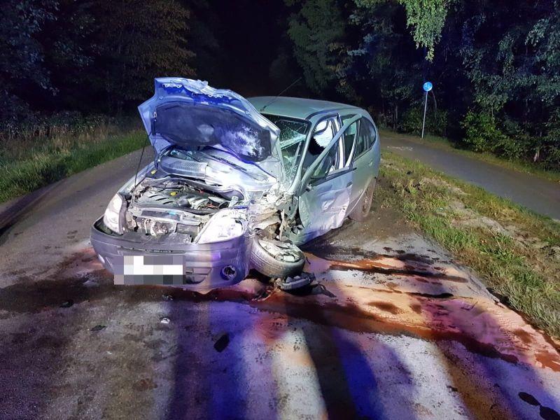 Wypadek niedaleko Grzybowa. Kierująca była pijana 