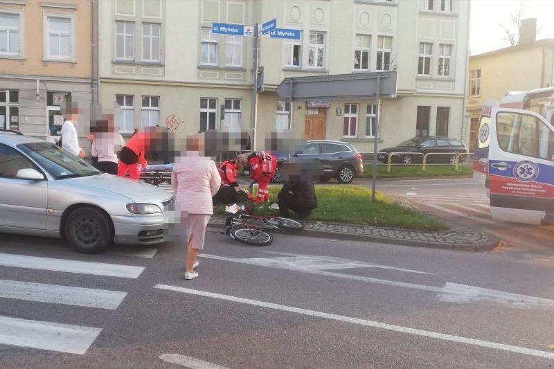 Potrącenie rowerzysty na Kamiennej