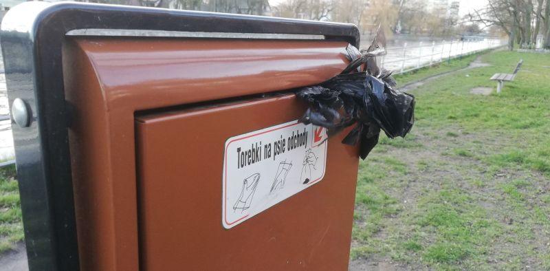 W pojemnikach nie ma worków na psie odchody. Problem ma być rozwiązany w połowie miesiąca