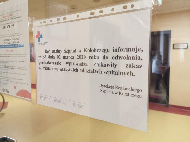Kołobrzeski szpital wprowadza zakaz odwiedzin. Rzecznik: nie ze względu na koronawirus