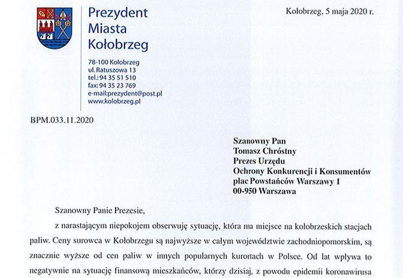 Miasto liczy na pomoc w sprawie wysokich cen paliw. Prezydent napisała do UOKIK-u
