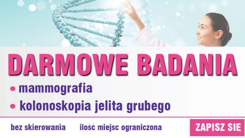 Bezpłatne badania mammograficzne oraz jelita grubego