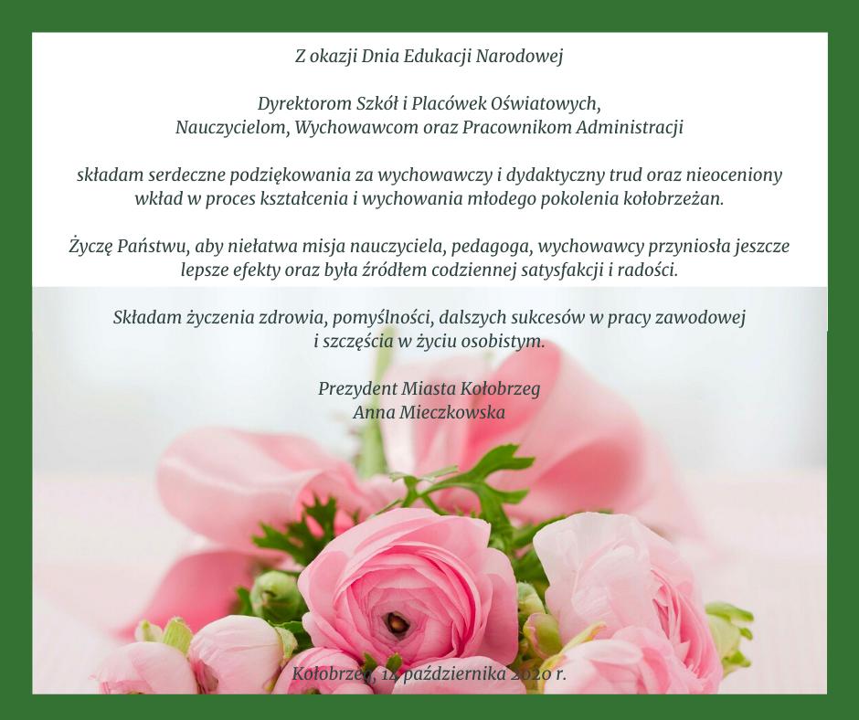 Życzenia z okazji Dnia Edukacji Narodowej