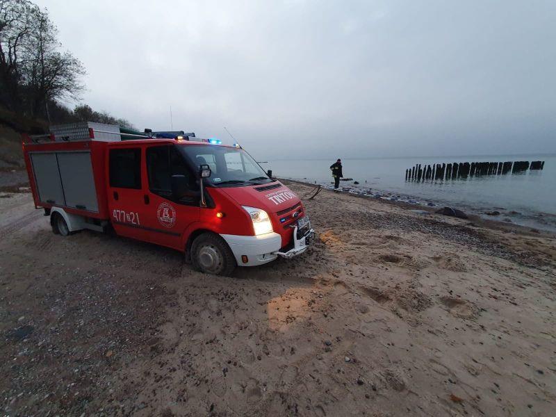 Niewybuchy na plaży w Podczelu