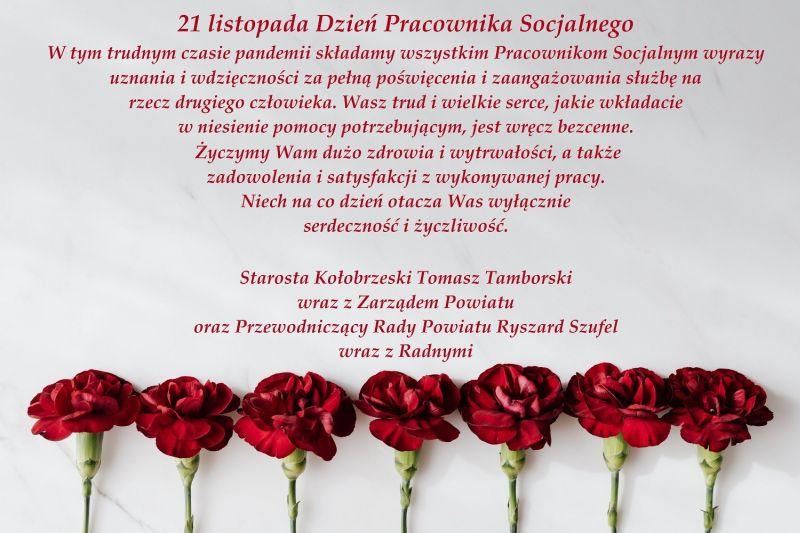 Życzenia z okazji Dnia Pracownika Socjalnego