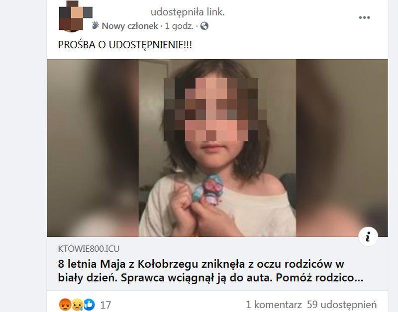   Porwanie 8-latki w Kołobrzegu? Nie dajcie się nabrać na FakeNewsa