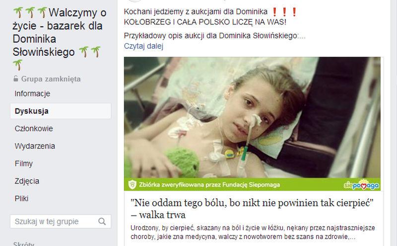  Zbiórka dla Dominika. Ruszył internetowy bazarek