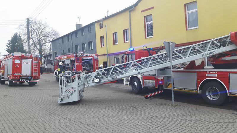 Pożar kamienicy w Dygowie (Foto, Video)