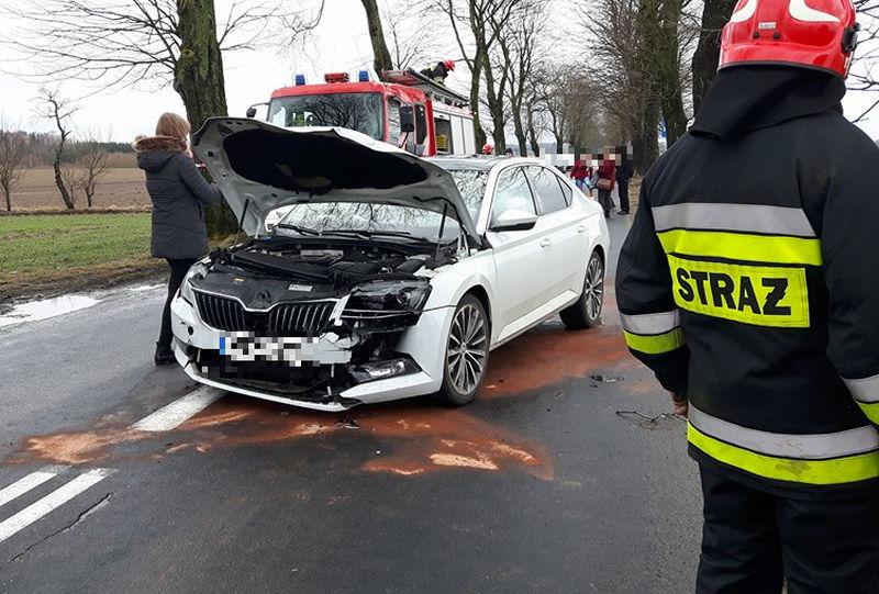 Wypadek na drodze powiatowej w stronę Siemyśla   