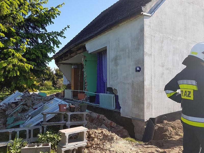 Zawaliła się ściana budynku